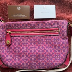 Coach Pink Gold Sparkly Signature Women's Shoulder Bag